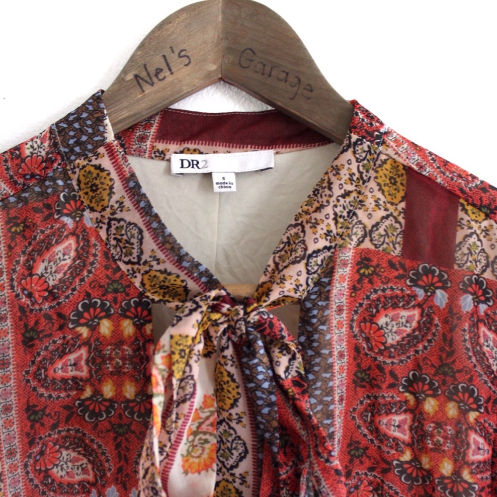 Dr2 Daniel Rainn Mixed Pattern Bohemian Dress Sma… - image 4